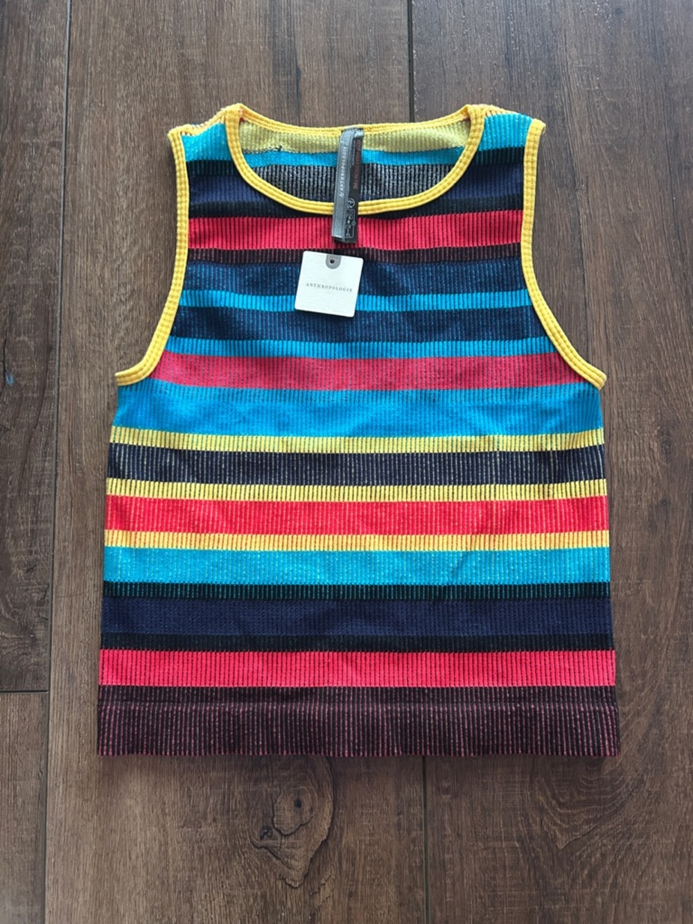 NWT Anthropologie Reegan Seamless Striped Ribbed Tank Top S/M
